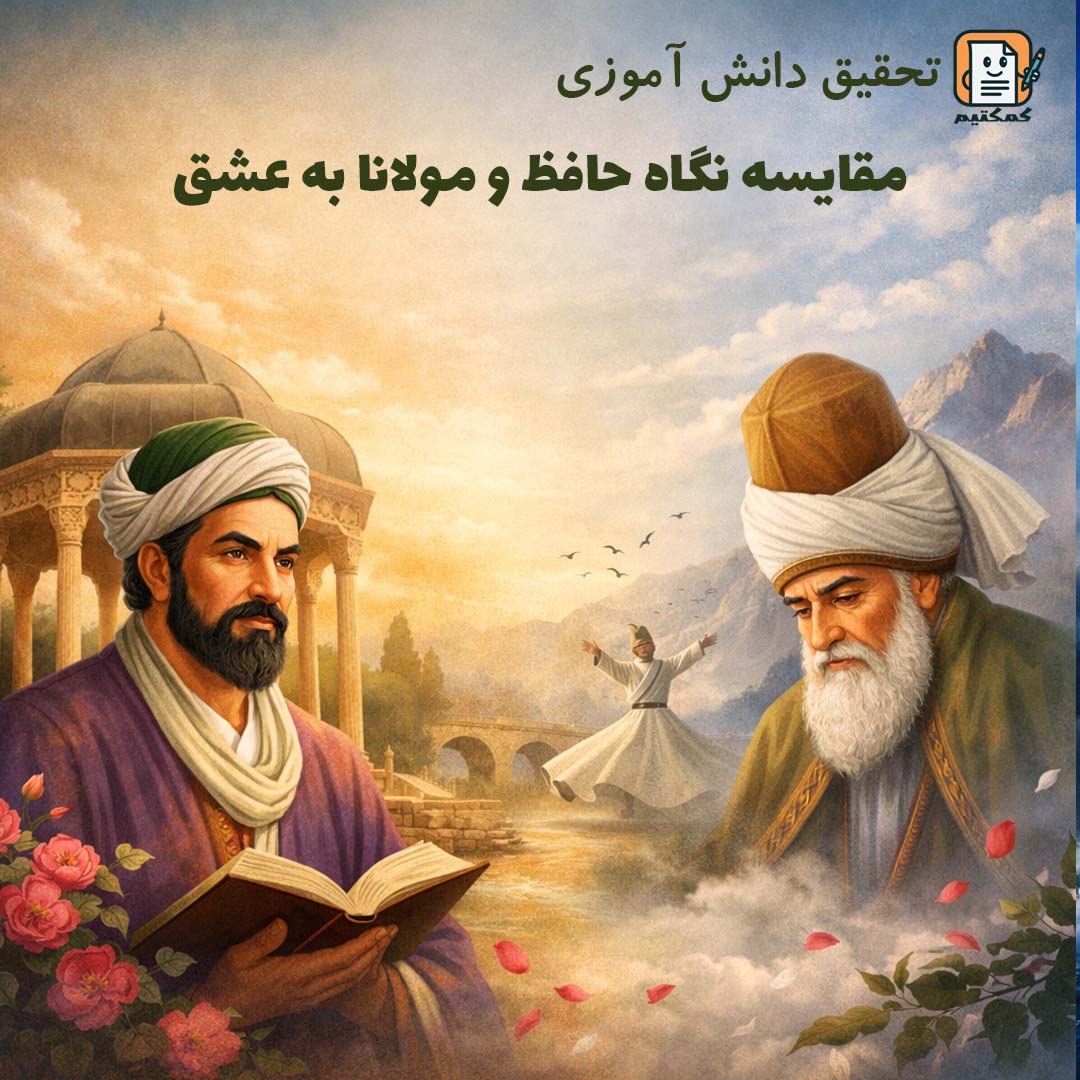 تحقیق دانش آموزی «مقایسه نگاه حافظ و مولانا به عشق» + doc