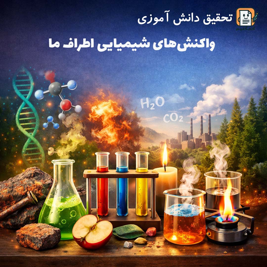 تحقیق دانش آموزی «واکنش‌های شیمیایی اطراف ما» + doc
